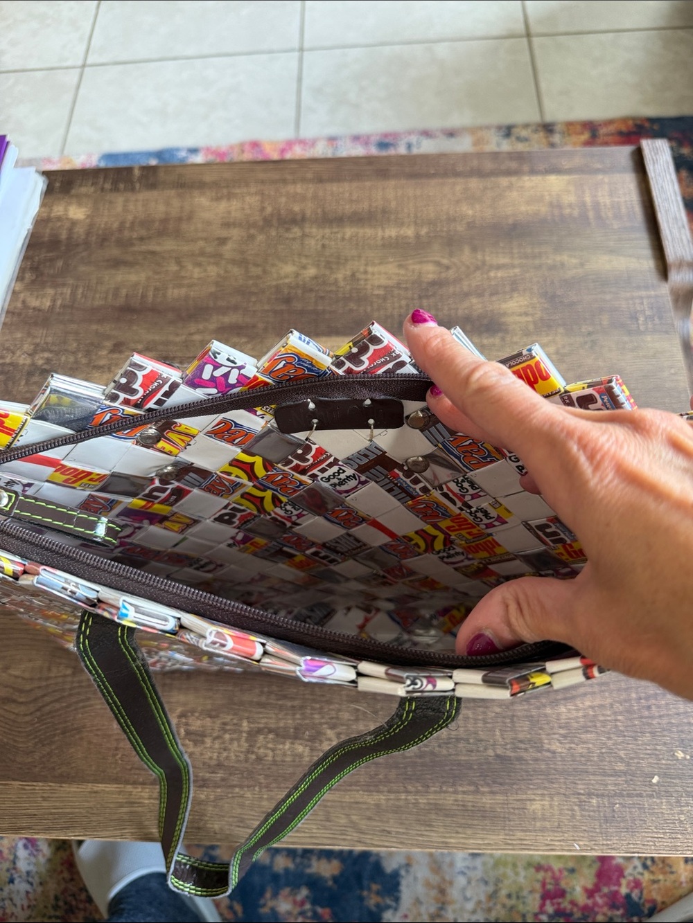 Nahui Ollin Candy Wrapper Purse New - Picture 5 of 5
